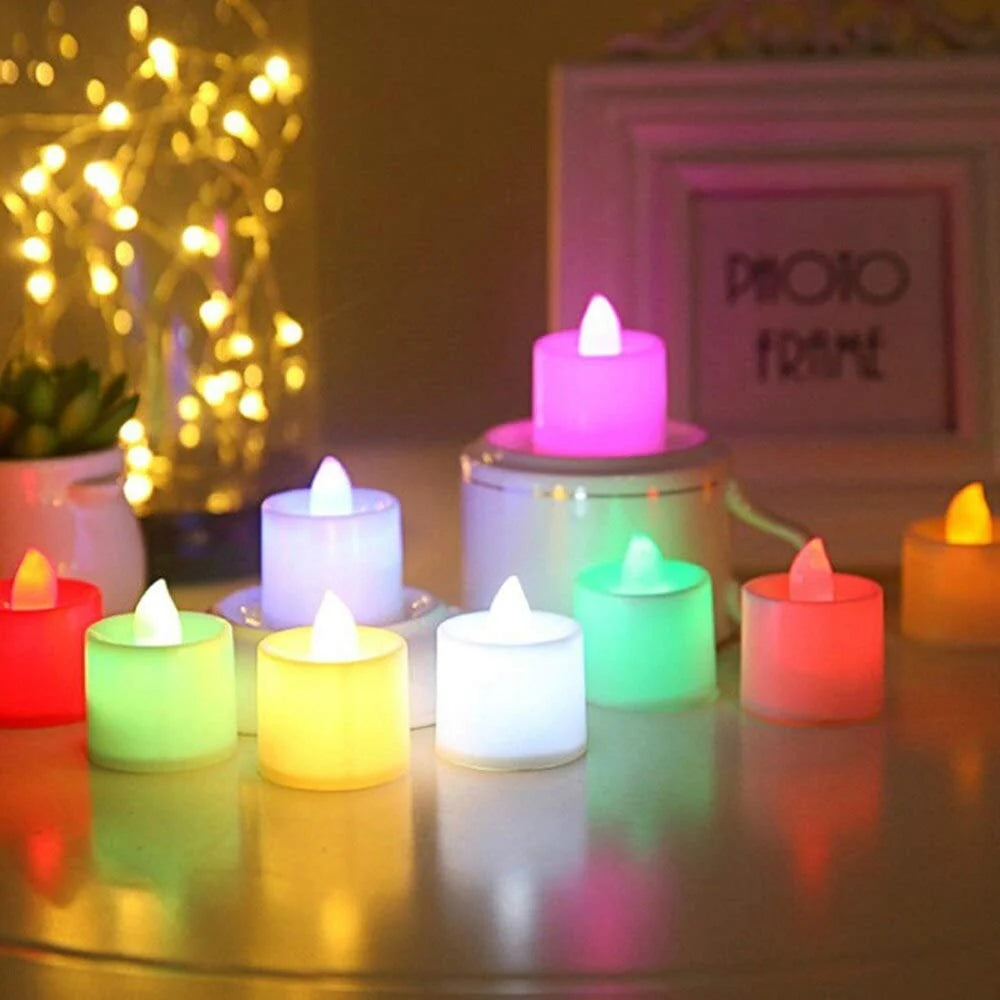 Colorful LED Flameless Tealight Candles.