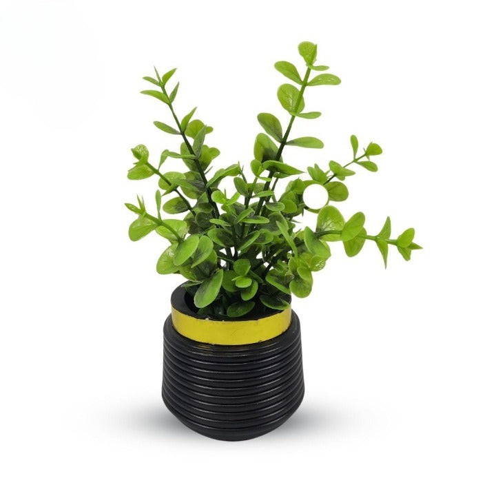 Artificial Green Plant with Decorative Ceramic Pot
